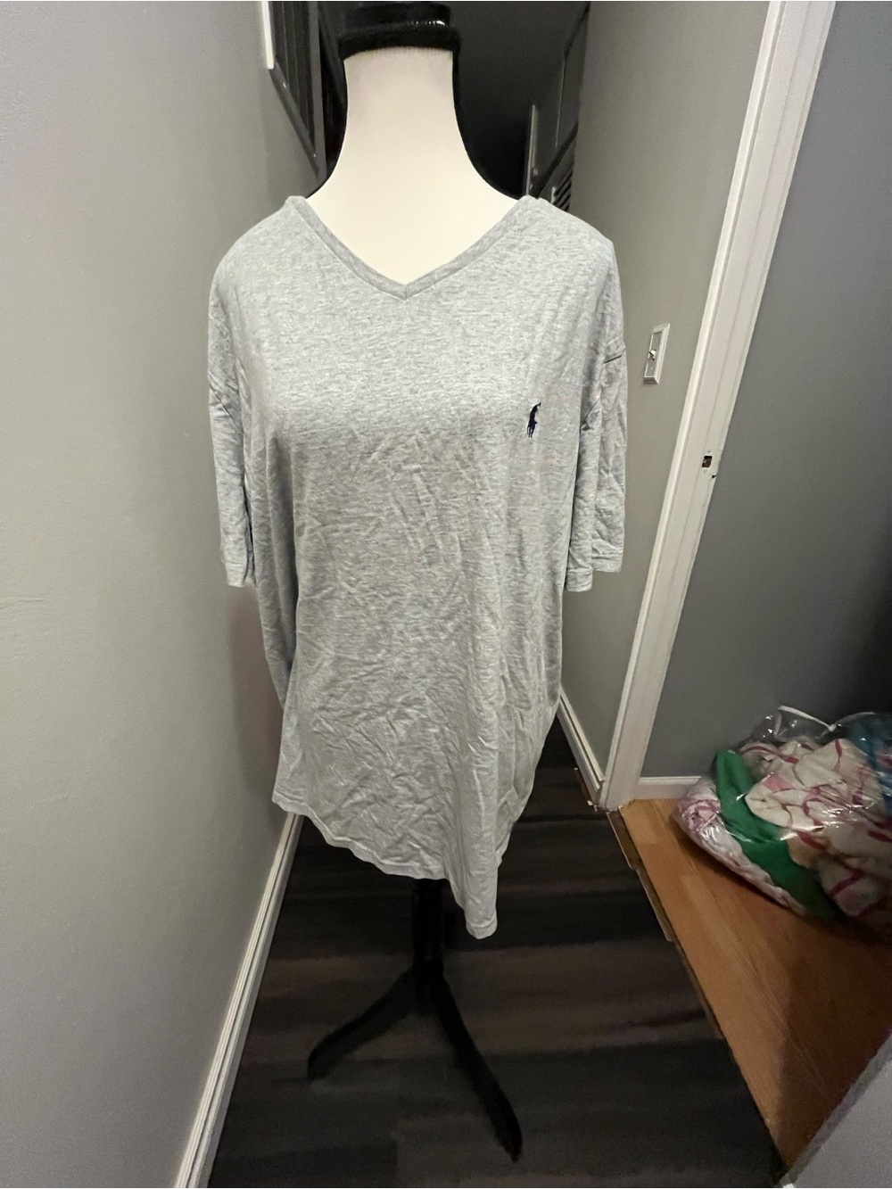 Ralph Lauren Light Gray V-Neck Short Sleeve Tee
